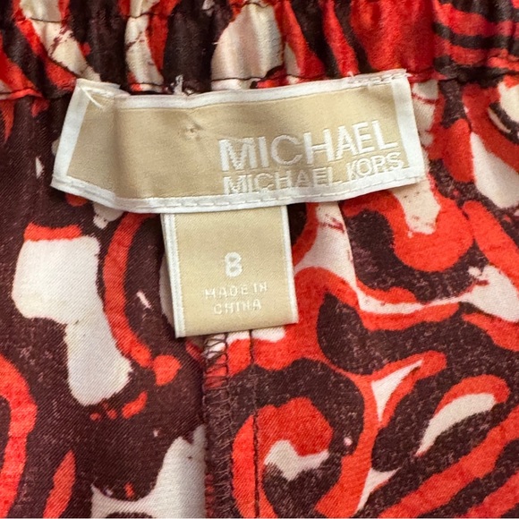 💖 Michael Kors Red/Cream/Black Floral Satin Shorts - Picture 6 of 16
